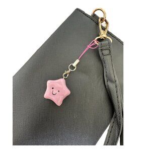 Charm Happy Star Pink Air Dry Clay Resin Finish for Purse, Backpack or Phone